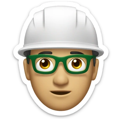 arquitecto  blanco ojos verdes casco blanco sticker