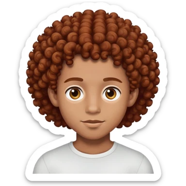 super lightskin black boy super curly reddy brown hair sticker