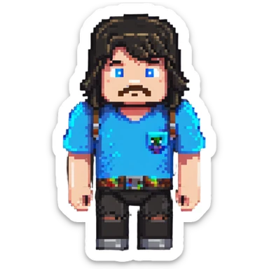 Jack Black as a Minecraft character sticker