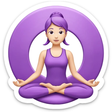 Yoga Breathing 3d Icon with color of A781F3 sticker