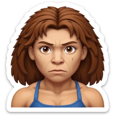 a NEANDERTHAL WOMAN WITH BROWN HAIR sticker