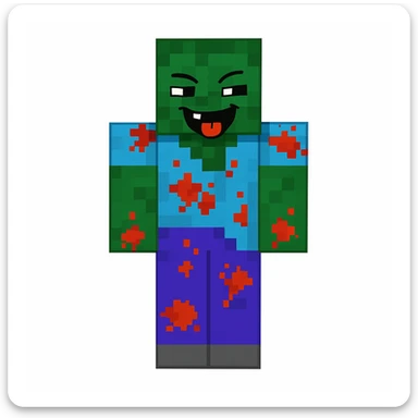 Edit the character in the reference image to have a mischievous expression while keeping the original style, outfit, and colors exactly as in the reference image. sticker