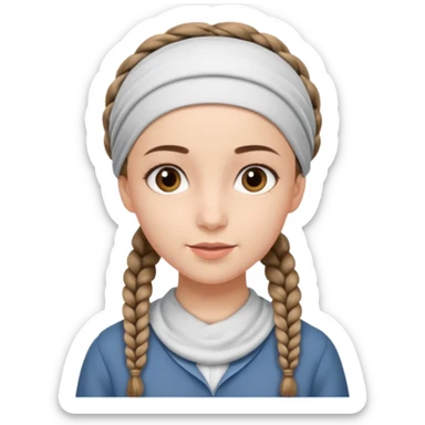young modest jewish girl braids sticker