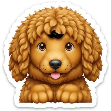 Big golden doodle with brown eyes sticker