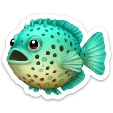 Turquoise puffer fish sticker