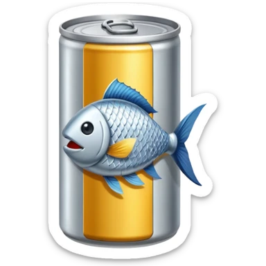 create a can of fish emoji sticker