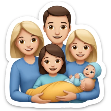 Parents with 3 babies gender sticker
