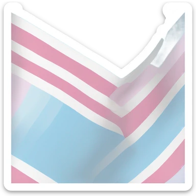 transgender pride flag with five horizontal stripes: light blue, pink, white, pink, and light blue sticker