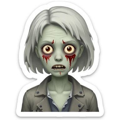 parisian zombie woman sticker
