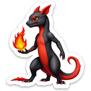 Salandit-Umbreon-Charmeleon-Fakémon-hybrid-creature (full body)  sticker