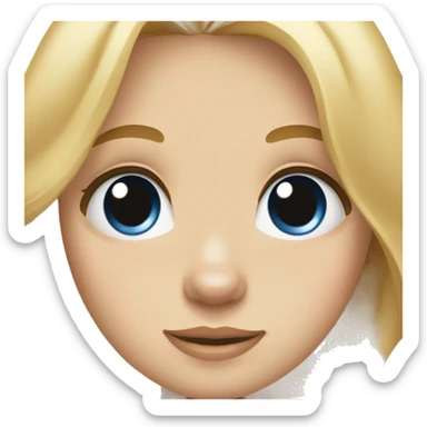 Blonde hair blue eyed girl with a golden retriever  sticker