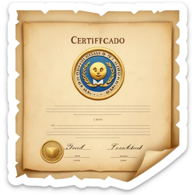 documento certificado sticker