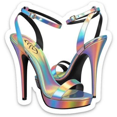 Holographic Iridescent womens Fabulicious brand sandals sticker