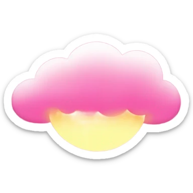 Light-pink Cloud with a hot pink sun behind it at the top sticker