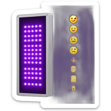 Purple vertical led sign that says BCD sticker