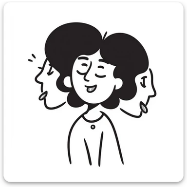 woman with two heads sticking out their tongues sticker