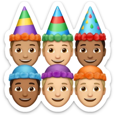 party hatted men sticker