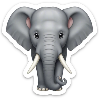 Cinematic Noble Elephant Portrait Emoji, Poised and regal, with a massive, majestic build and a smooth, well-groomed gray hide adorned with gentle wrinkles and proud tusks, deep-set soulful eyes, Simplified yet sharp and sophisticated features, highly detailed, glowing with a soft, dignified glow, high shine, intelligent and gentle, stylized with an air of ancient wisdom, focused and attentive, soft glowing outline, capturing the essence of a watchful and confident giant, so majestic it feels as though it could trump out of the screen with effortless authority! sticker