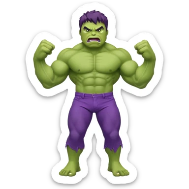 Angry hulk with big fist only till chest sticker