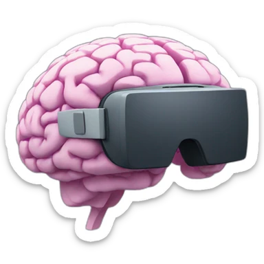 a brain and virtual reality sticker
