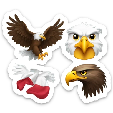 AMERICAN EAGLE AND POLISH EAGLE sticker