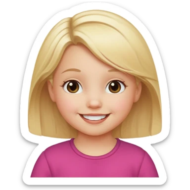  girl blond hair todler emojj sticker