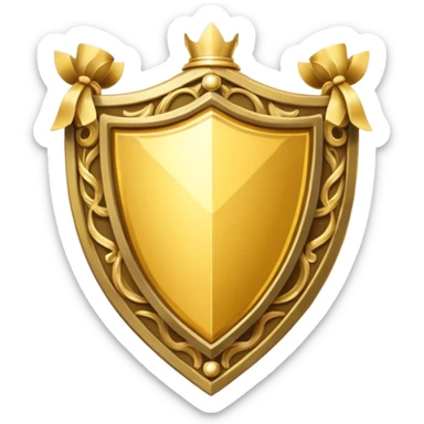 Gold shield with trophy sticker