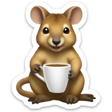quokka wallaby coffee master sticker