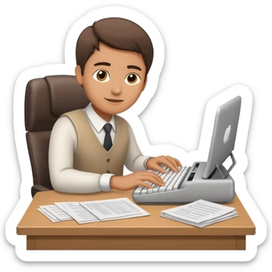Writing emails, preparing for meetings sticker
