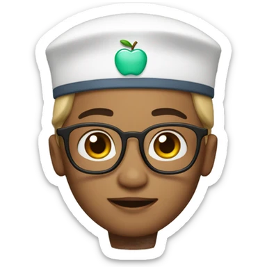 Apple Memoji(not a emoji) of A Gender Neutral Doctor Wearing a Doctor hat sticker