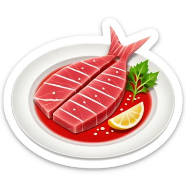 Make tuna sashimi iPhone emoji style sticker