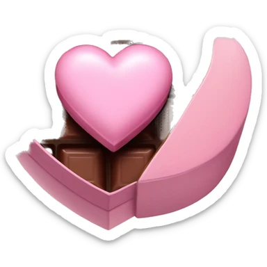 Pastel pink heart box of chocolate  sticker