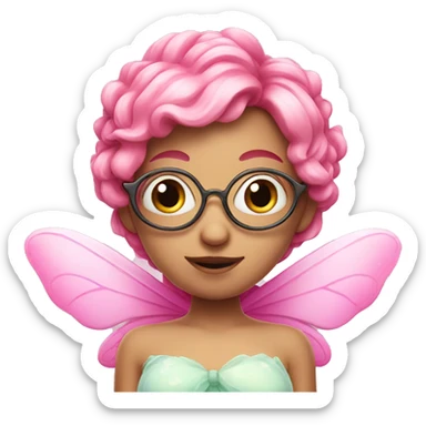 A pink fairy with four eyes  sticker