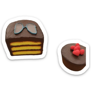 homemade cake with glasses sticker