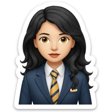 long wavy black haired woman with tie and blazer

 sticker
