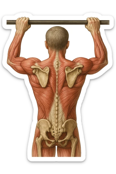 vista delle scapole durante le trazioni, visione anatomica sticker