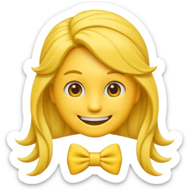 Emoji qui sourire qui fais un doigt d’honneur et un noeud dans les cheveux sticker