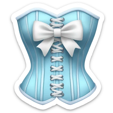 Baby blue corset with a white bow sticker
