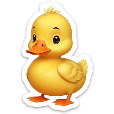 cute baby yellow duck  sticker