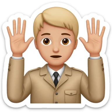 A person holding up their hands innocently (like they were accused of a crime) sticker