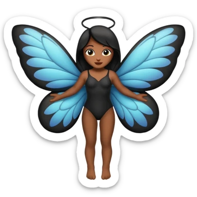 mariposa negra cuerpo y alas negras sticker