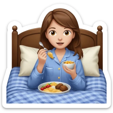 everyday life, food, sleep, work, girl, brown hair sticker