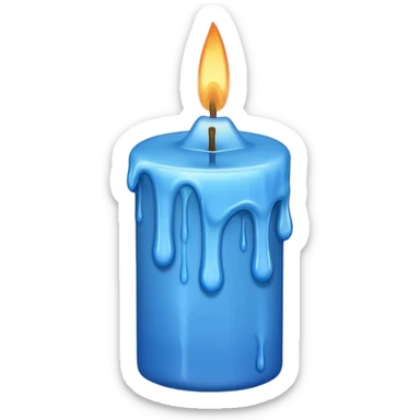 Dripping blue candle, at a 45 degree angle, wax dripping down sticker