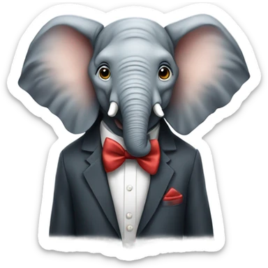 elephant wearing  a bow tie  sticker