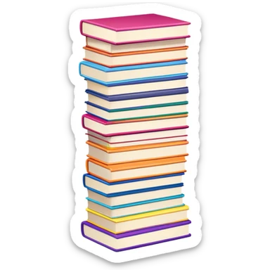 tall stack of colorful manga books sticker