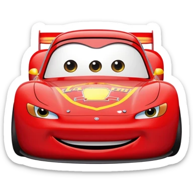 Lightning mcqueen but emoji should be size of normal text sticker