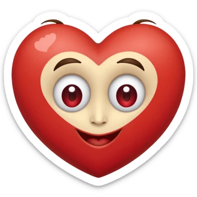 corazon de caricatura, amable, alegre, romantico, que tenga bracitos, ojos y sonrisa, que sea imperfecto sticker