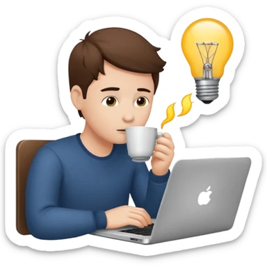 create a 5 emoji describing life of coder sticker