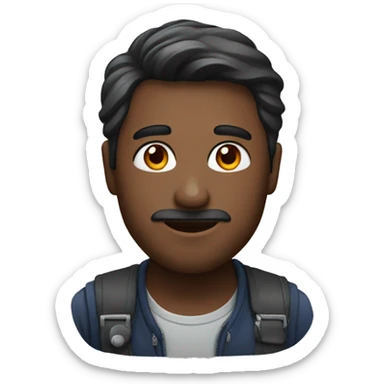 male portrait with hearign aid sticker