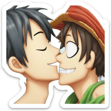 Luffy kiss Nami sticker
